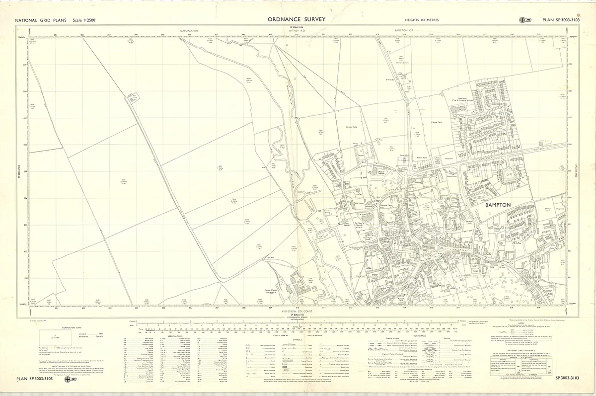 Ordinance Survey map of Bampton